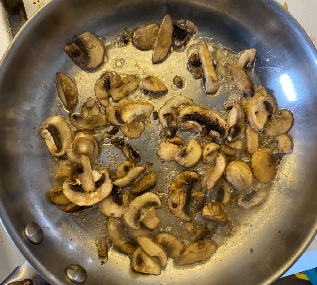 sautéed mushrooms in a pan