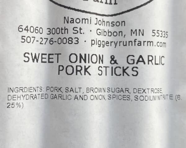 Sweet Onion Garlic All Pork Meat Sticks - Image 2